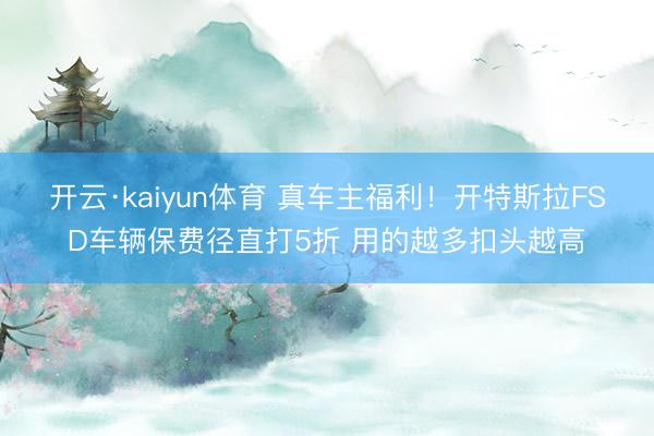 开云·kaiyun体育 真车主福利！开特斯拉FSD车辆保费径直打5折 用的越多扣头越高