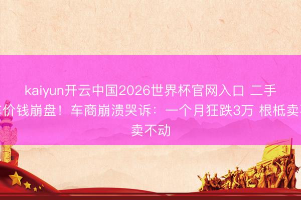 kaiyun开云中国2026世界杯官网入口 二手油车价钱崩盘！车商崩溃哭诉：一个月狂跌3万 根柢卖不动