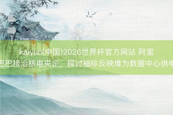 kaiyun(中国)2026世界杯官方网站 阿里巴巴接洽核电央企，探讨袖珍反映堆为数据中心供电