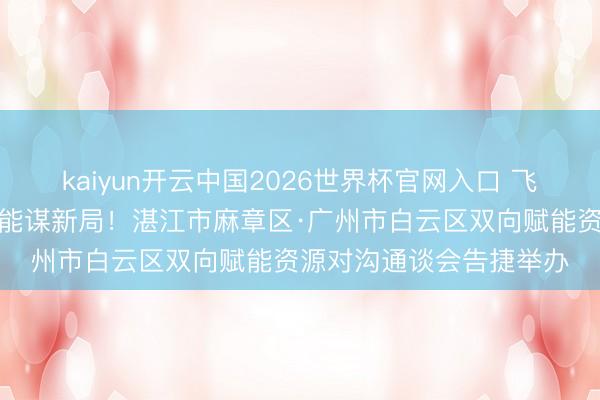 kaiyun开云中国2026世界杯官网入口 飞地联动启新程，双向赋能谋新局！湛江市麻章区·广州市白云区双向赋能资源对沟通谈会告捷举办